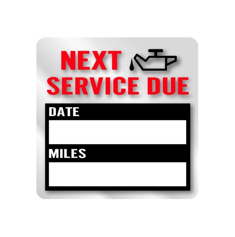 HYBSK 200pcs Transparent Oil Change/Service Reminder Stickers 2"x2" Premium Quality Clear PET Oil Change Stickers (Black) - Image 5